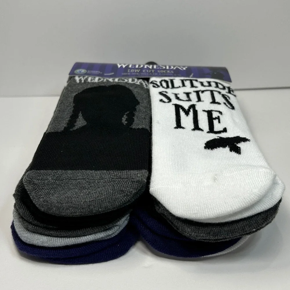 Wednesday Addams‎ Low Cut Socks 10 Pair Pack Shoe Size 4-10 New